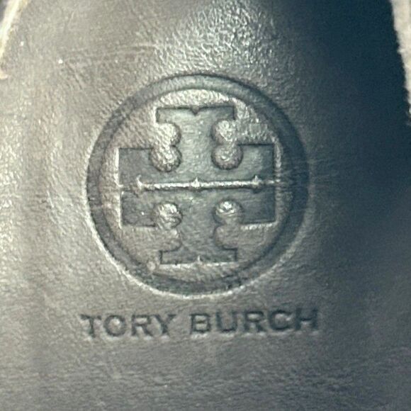 Tory Burch Devon Ankle Boots Cream Black Snake Print Leather High Heel Booties 9 - Picture 10 of 13